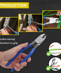 Industrial Heavy Duty Bolt Cutter Set 14 Inch And Mini 8 Inch High Leverage Cable Cutters With blue rubber handles cutting wire