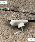 Gray Pourable Concrete Crack Filler for Driveways Slabs Sidewalks and More Quick Dry Liquid Cement Crack Sealer applied on pavement