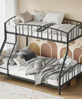 Rock Solid Twin Over Full Bunk Bed With Secure Ladder And Safety Railings For Kids And Adults A Total Space Saving Game Changer Built Tough For Long Nights Made To Maximize Small Floors So You Can Kick Back And Sleep Easy Roomwide with cozy bedding and pillows.