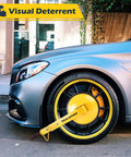 Dual Lock Wheel Clamp For Cars Trucks SUVs And Campers With Parking Boot Upgraded Anti Theft Wheel Lock System installed on car