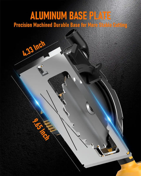 High-Output 6 1 2-Inch Cordless Circular Saw For Gnarly Cuts On Any 20V System aluminum base plate for sturdy cutting stability.