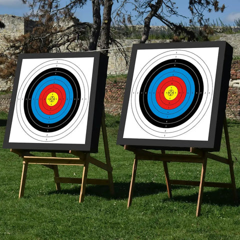 20 Inch Archery Target Set Lightweight High Density EVA Block With 10 Target Papers And 4 Small Nails For Recurve And Longbow