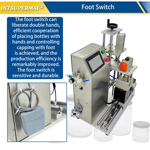 Kick Up Your Sauce Game With This Reliable Dual Head Vacuum Jar Sealer Featuring Quick Touch Controls And Smooth Height Adjustments For Zero Hassle Canning And Lasting Fruit Storage 110V, foot switch with durable design and easy controls.
