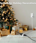 6 Ft Indoor Extension Cord With 3 Outlets Polarized 2 Prong Plug 2 Pack White used with holiday lights and gifts