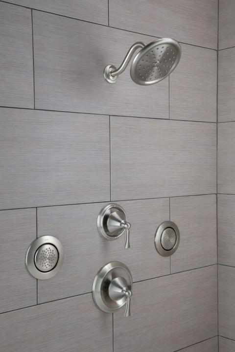 Mosaic Round Single Function Shower Body Spray With Hydro Jet Massage, Wall Mounted Chrome Finish, 3-1/4 Inch Spray Head, Requires Valve S1300