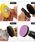 Step-by-step setup of 3 Inch Sanding Discs Set, 40 Pack, 400 Grit Wet Dry Hook And Loop Discs For Random Orbital Sander.