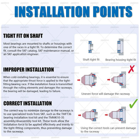 Bearing installation tips with correct tool use from Bearings Installation Tool Set With Seal Driver And Race Installer Easy Grip.