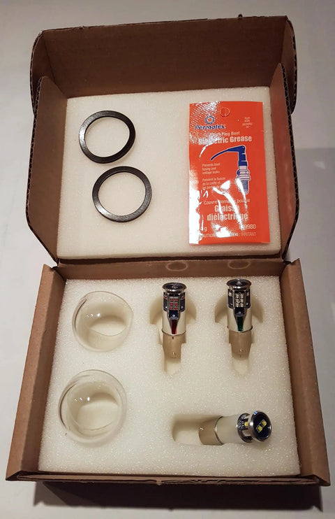 Boxed Led Aircraft Position Light Kit With 3 Bulb Set Red Green White For 14 To 28 Volt Aircraft Wingtip And Tail Lights