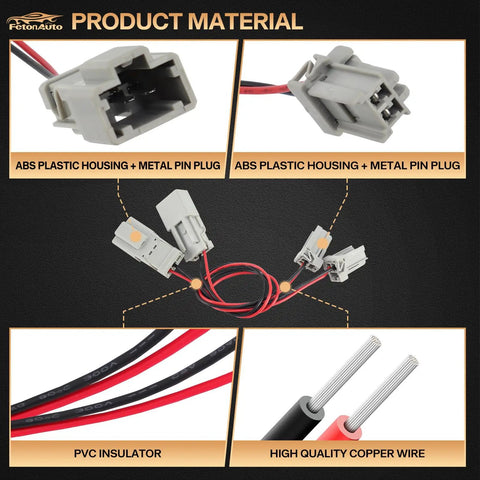 Acura TL 2007 2008 Type S Rear Side Marker Lights Wiring Harness Adapter Kit with ABS plastic housing and copper wires