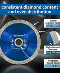 Heavy Duty 4.5 Inch Diamond Tile Blade Delivers Dope Precision Cuts On Porcelain Granite And Marble With Slick Wet Or Dry Grind Operation Rock Solid Dual Arbor Fit Pro Quality Upgrade with 10mm segment height.