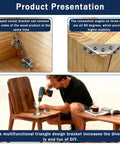 Heavy Duty Stainless Steel L Brackets With Two Dozen Solid Corner Mounts And One Twenty Self Tapping Screws for securing wooden furniture.