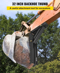 32 Inch Backhoe Thumb Durable Half Inch Steel Plate Excavator Claw Attachment For Tractors And Heavy Equipment Built For Tough Digging Grading And Material Handling On Job Sites Worksite Ready on excavator arm