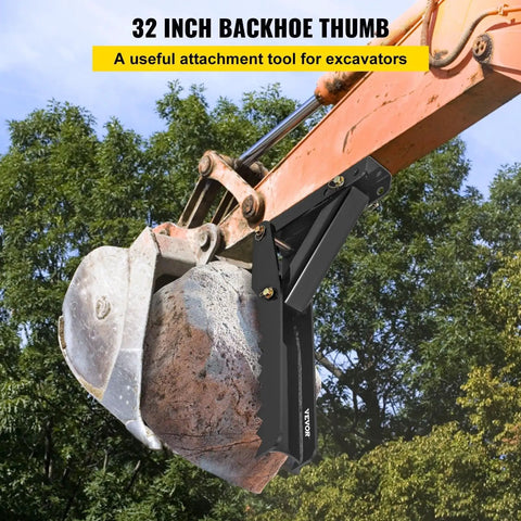 32 Inch Backhoe Thumb Durable Half Inch Steel Plate Excavator Claw Attachment For Tractors And Heavy Equipment Built For Tough Digging Grading And Material Handling On Job Sites Worksite Ready on excavator arm