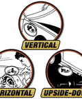 Illustration showing Large Magnetic Nut And Bolt Tray For Workbench Projects in vertical, horizontal, and upside-down positions