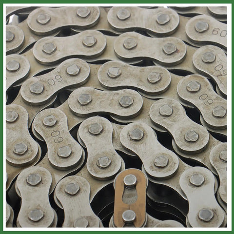 Heavy Duty 60-2 Double Row Roller Chain Kit Fits Industrial Machinery And Food Processing Plus Textile Equipment Easy Install With Connecting Links close-up