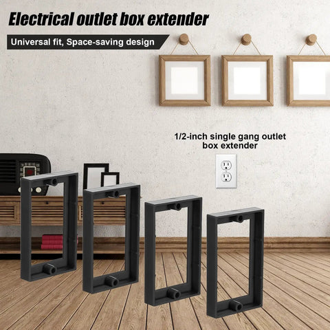 4 Pack 1/2 Inch Single Gang Outlet Box Extender For Electrical Boxes And Switches, Receptacle Extender And Outlet Extension