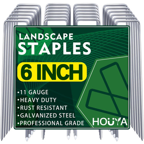 Bulk 500 Pack 6 Inch Galvanized Landscape Staples Garden Stakes Pro Grade Heavy Duty Anti Rust Ground Pins For Weed Barriers