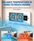Dual Fan Register Booster For Hard To Reach Spaces, 4 Inch By 10 Inch Vent With 180 Degree Adjustable Grille installed on wall