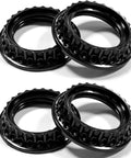 4 Pack Lamp Shade Retaining Rings For Your Home Glow Up, Fits E26 Threaded Holders, Black plastic, 1.34 inch inner diameter.