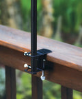 Deck Torch Mounting Bracket Kit With Four Adjustable Clamps For Rails Or Balusters, Fits Torch Poles 0.75 To 1.25 Inches