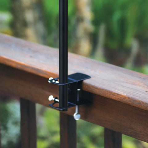Deck Torch Mounting Bracket Kit With Four Adjustable Clamps For Rails Or Balusters, Fits Torch Poles 0.75 To 1.25 Inches