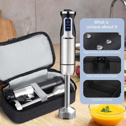 Solid Dustproof Storage Bag For Hand Blender Slick Carrying Case For Immersion Blenders with heavy duty zipper and waterproof fabric.