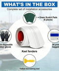 Heavy Duty 6 Foot Keel Guard For Fiberglass And Aluminum Boats Self Adhesive Hull Shield installation kit components.