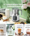 Barista Grade Milk Frother With Variable Temperature And Froth Thickness For Lattes And Hot Chocolate 21 Oz Capacity