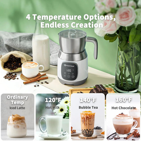 Barista Grade Milk Frother With Variable Temperature And Froth Thickness For Lattes And Hot Chocolate 21 Oz Capacity