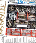 All In One 270 Piece Hitch Pin Kit With 31 Sizes For Trailers And Farm Equipment Includes Square PTO Pins Lynch Pins Cotter Pins Hairpins