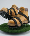 Heavy Duty Lawn Aerator Shoes With Stainless Steel Nails, Adjustable Straps That Fit Any Shoes on grass patch