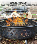 Heavy Duty 22 Inch Fire Pit Spark Screen With Handle And Poker For Outdoor Use A Metal Mesh Lid To Contain Embers And Sparks