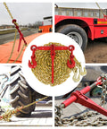 Heavy Duty Ratchet Chain Binder Set 2 Pack With G80 Chains One Quarter To Five Sixteenths Inch Twelve Foot Length in use