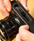 Micro Clutch I Plate Hand Strap For Mirrorless Cameras With Low Profile Finger Loop Battery Access ARCA Compatible Baseplate