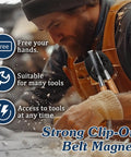 Heavy Duty Magnetic Tool Belt Clip Holster For Screws Nails Hammer Pliers Sockets And More All Metal Build Built To Last