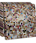 Peel And Stick Metal Backsplash Tiles 11.81 By 11.81 Inches Self Adhesive Aluminum Mosaic In Silver And Gray Mixed 10 Pack Side View
