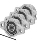 Heavy Duty Pillow Block Bearing 15/32 Inch Bore Zinc Alloy Steel Mounted Flange Self Alignment Insert Bearings Housing Pack Of 4