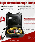 Heavy Duty 24V Oil Transfer Pump 2.8 Gpm Complete Pre Assembled Sump Extraction Kit In Rugged Carrying Case with pump and hoses.