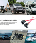 Various vehicles shown with Kickass Rig Ready IP67 Waterproof Inline ATO ATC Blade Fuse Holder 30 Amp with secure cover.