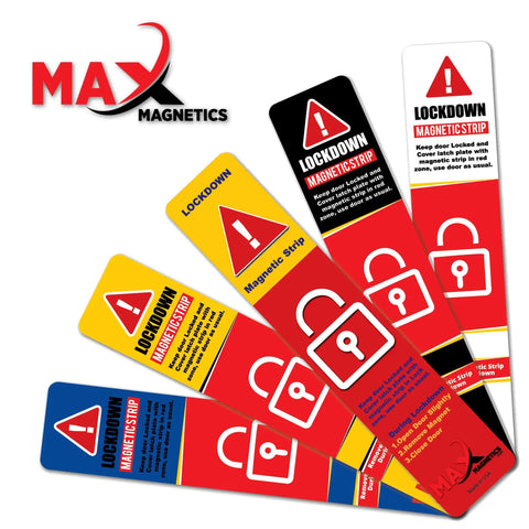 10 Pack Lockdown Magnetic Strips For Door Frames Heavy Duty Security Magnets For School and Office with Beast Adhesion PVC top layer