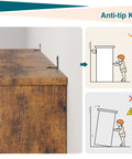 Retro Industrial Bookcase With A Sturdy Iron Frame And MDF Shelves For Living Room Or Office with anti-tip kit for safety