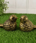 Super Dope Bronze Ceramic Toilet Bolt Covers Featuring Charming Bird Sculpture, pair of decorative birds with rustic finish.