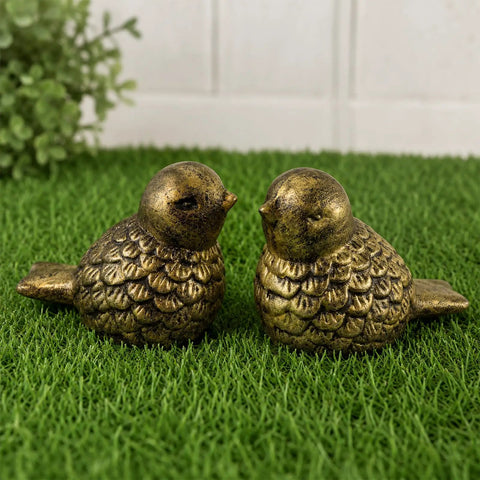 Super Dope Bronze Ceramic Toilet Bolt Covers Featuring Charming Bird Sculpture, pair of decorative birds with rustic finish.