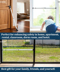 Three In One Door Security Bar with heavy duty metal, adjustable from sixteen to forty one point seven inches, used on door and window
