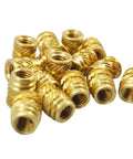 Heavy Duty 6 32 Threaded Heat Set Inserts For 3D Printing Solid Gold Brass Screws, pack of 20 with fine threading detail.