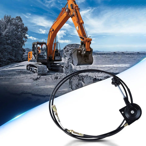 Universal Manual Throttle Cable With Black Knob, Flexible Throttle Wire Replacement for Excavator and Mixer Truck, Durable 2.5m PU Tubing, Easy Install, No Fuss Fit, Smooth Quick Throttle Response