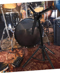 Badass Telescopic Drum Rack Storage Setup For Practice Pads Snare Brackets Collapsible Percussion Shelf Stand Black Heavy Duty music gear for practice.