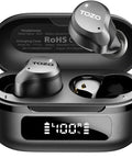 Hybrid Active Noise Cancelling Wireless Earbuds With Six Microphones ENC for Crystal Clear Calls in charging case with LED display