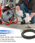 Straight Up Drain Cleaning Cable Sewer Snake FiveSixteen In By TwentyFive Ft Drop Head Auger Heavy Duty Replacement Machine Part in use