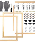 Three Pack Wood Canvas Frame Kit 16x20 DIY Easy To Assemble Stretcher Bars For Needlepoint Canvas Painting Oil Painting And Diamond Painting Includes Two 16 Inch Bars And Two 20 Inch Bars Per Set with accessories